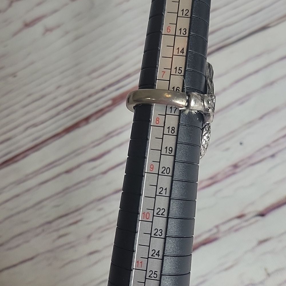 Silvertone Adjustable  Mermaid Ring Size 7.5 + - Picture 6 of 7